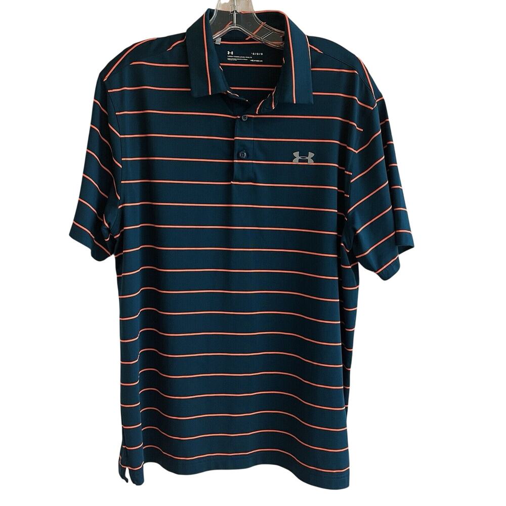 Under Armour Green Polo Shirt size L, short sleeve, golf, tennis, casual top